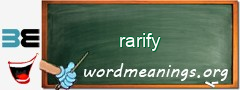 WordMeaning blackboard for rarify